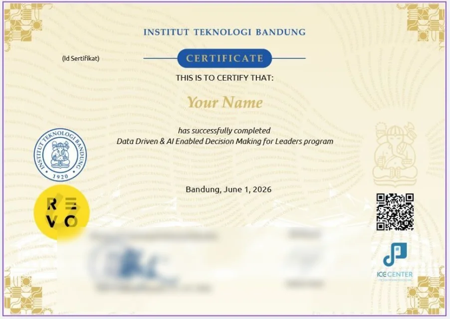 Institut Teknologi Bandung Certificate